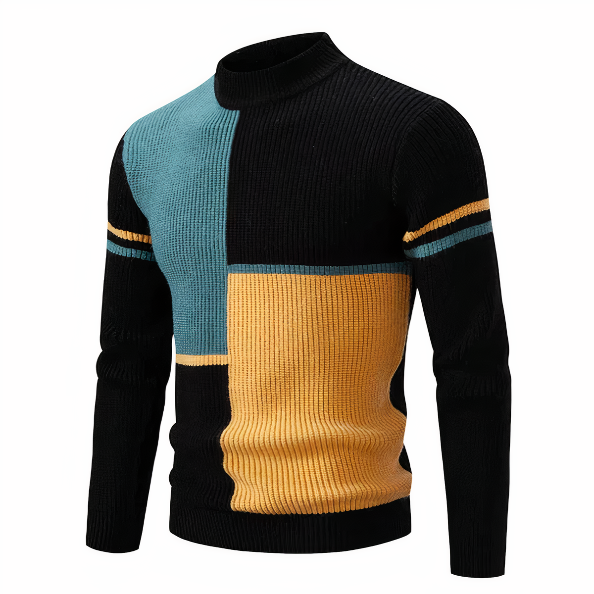 Stilvoller Strickpullover für Männer Modern Patchwork