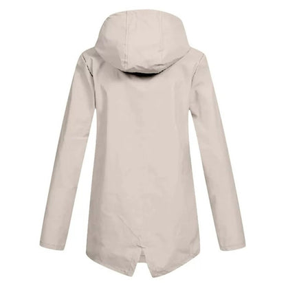 Wasserfeste Übergangsjacke Damen mit Kapuze und Reißverschluss - IdealeKleiden