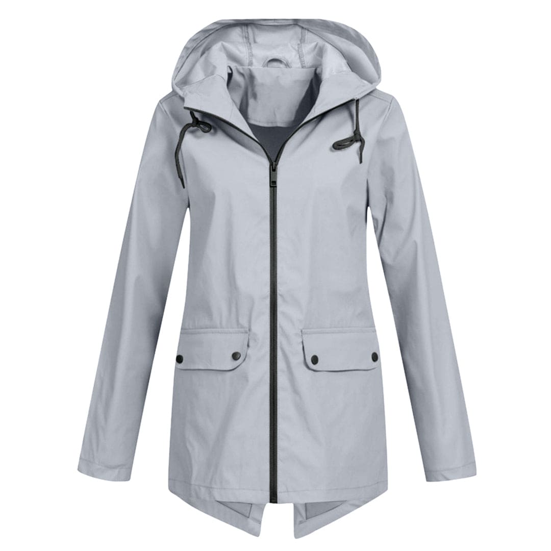 Damen Winterjacke Kapuze Reißverschluss Taschen