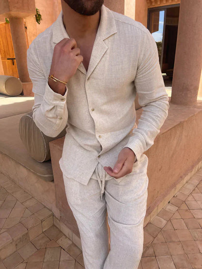 Elegantes Leinenhemd Herren Klassik Style