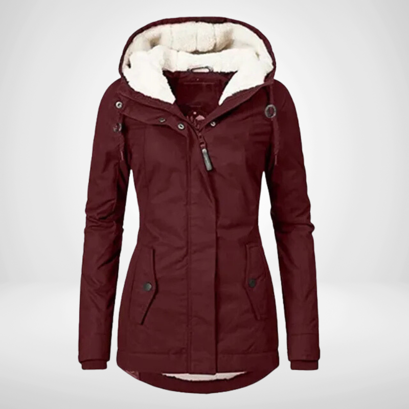 Damen Winterjacke Kapuze Fleece Isoliert