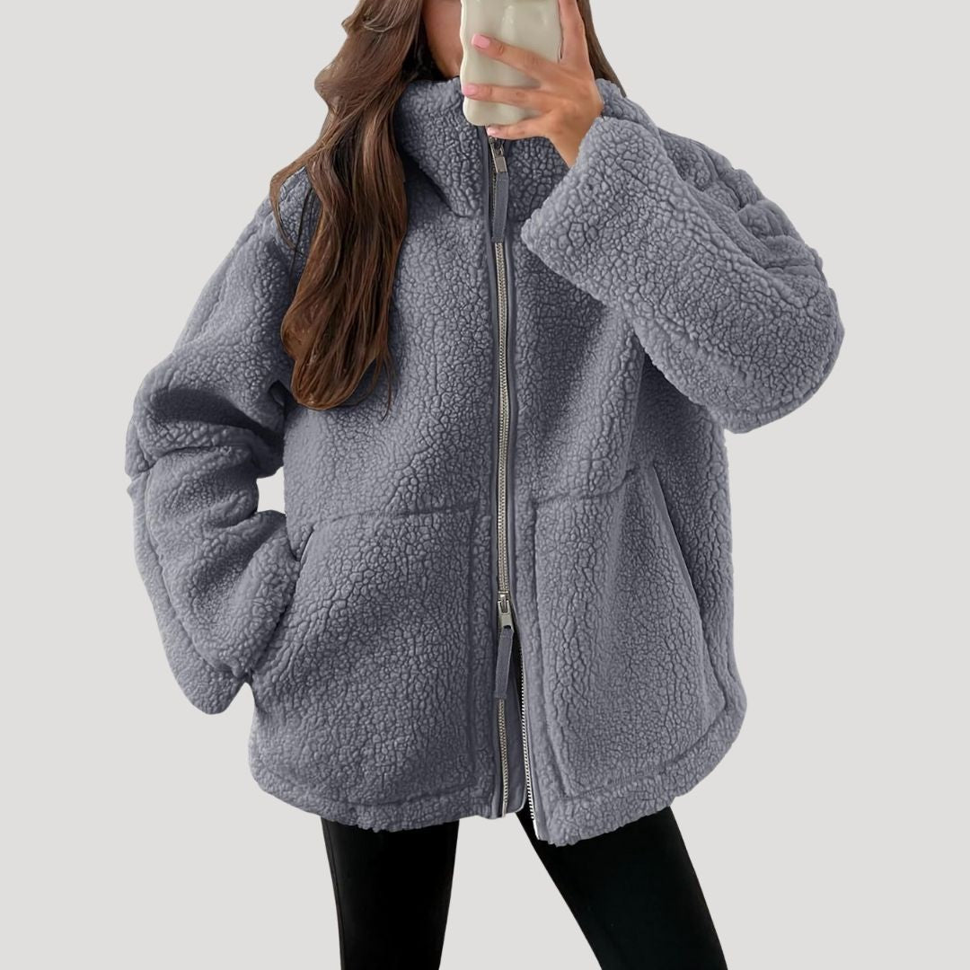 Teddy Fleece Jacke Warm Bequem Damen