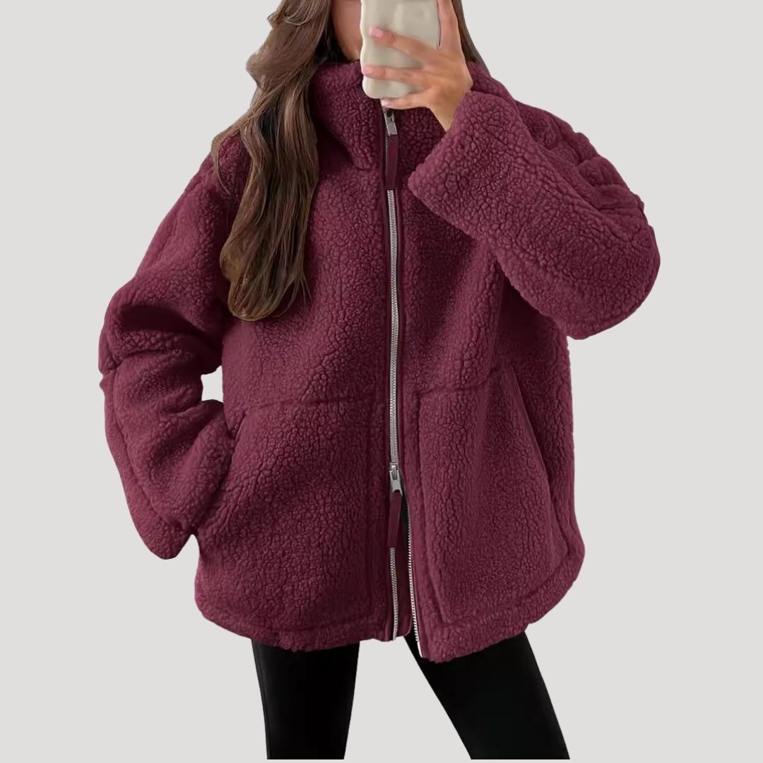 Teddy Fleece Jacke Warm Bequem Damen