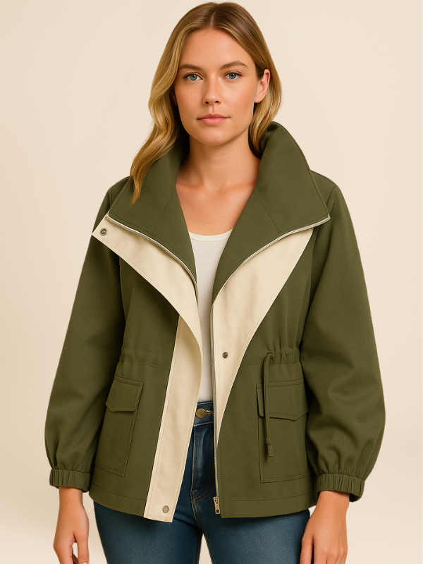 Oversize Freizeitjacke Modern Lagen Look - IdealeKleiden