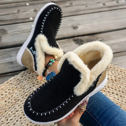 Weiche Stiefeletten Damen Kunstfell gefüttert - IdealeKleiden