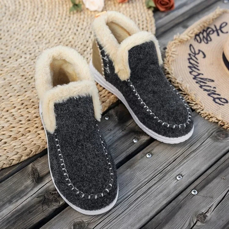 Weiche Stiefeletten Damen Kunstfell gefüttert