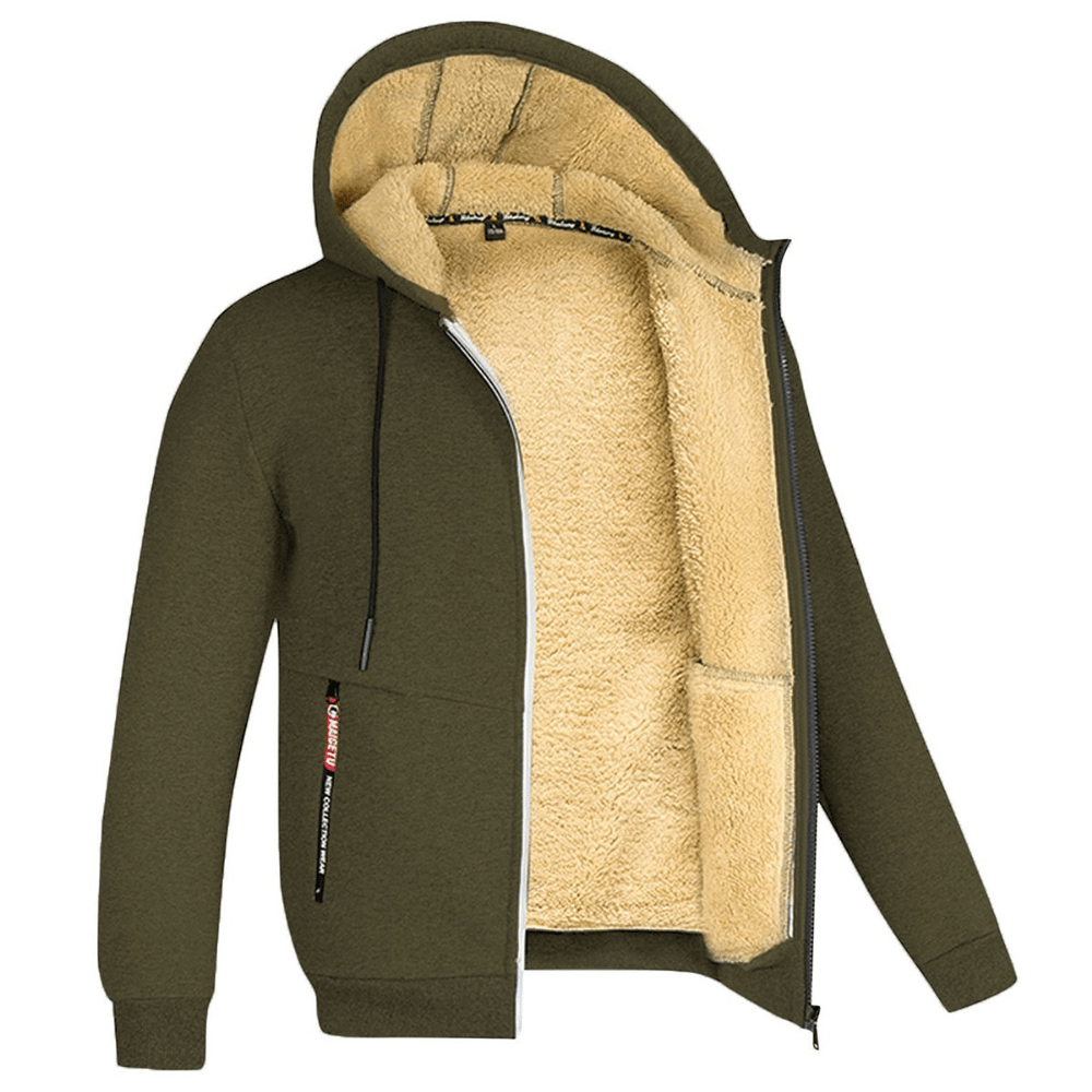 Herren Winter-Hoodie Warm Isoliert Mit Reißverschluss