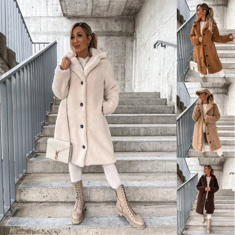 Weicher Teddy-Mantel Warm &amp; Bequem - IdealeKleiden