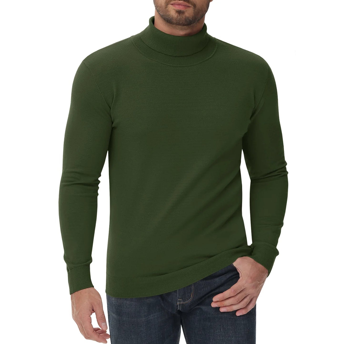 Herren Rollkragenpullover Slim Fit Modern