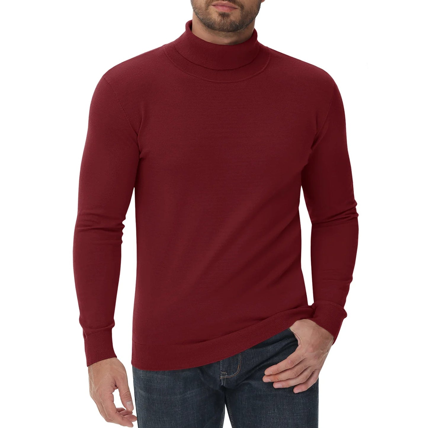 Herren Rollkragenpullover Slim Fit Modern