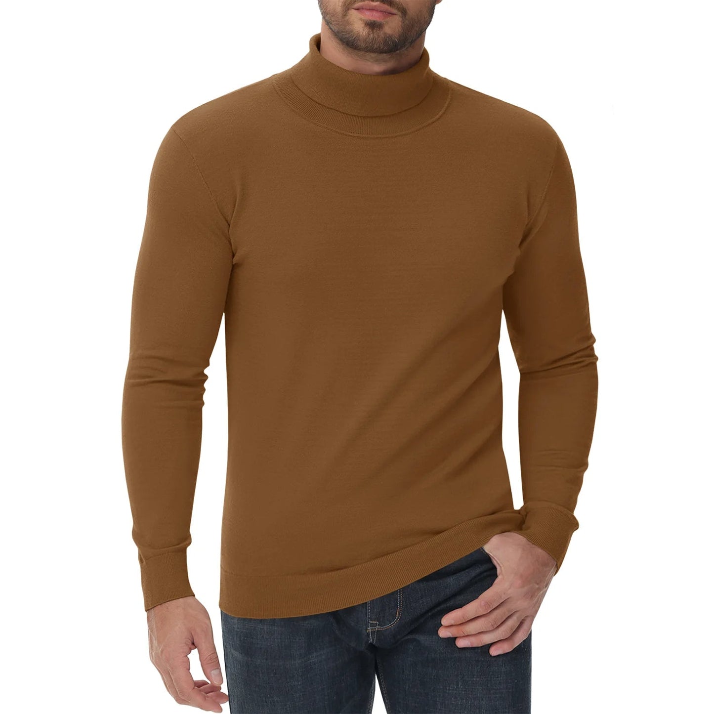 Herren Rollkragenpullover Slim Fit Modern