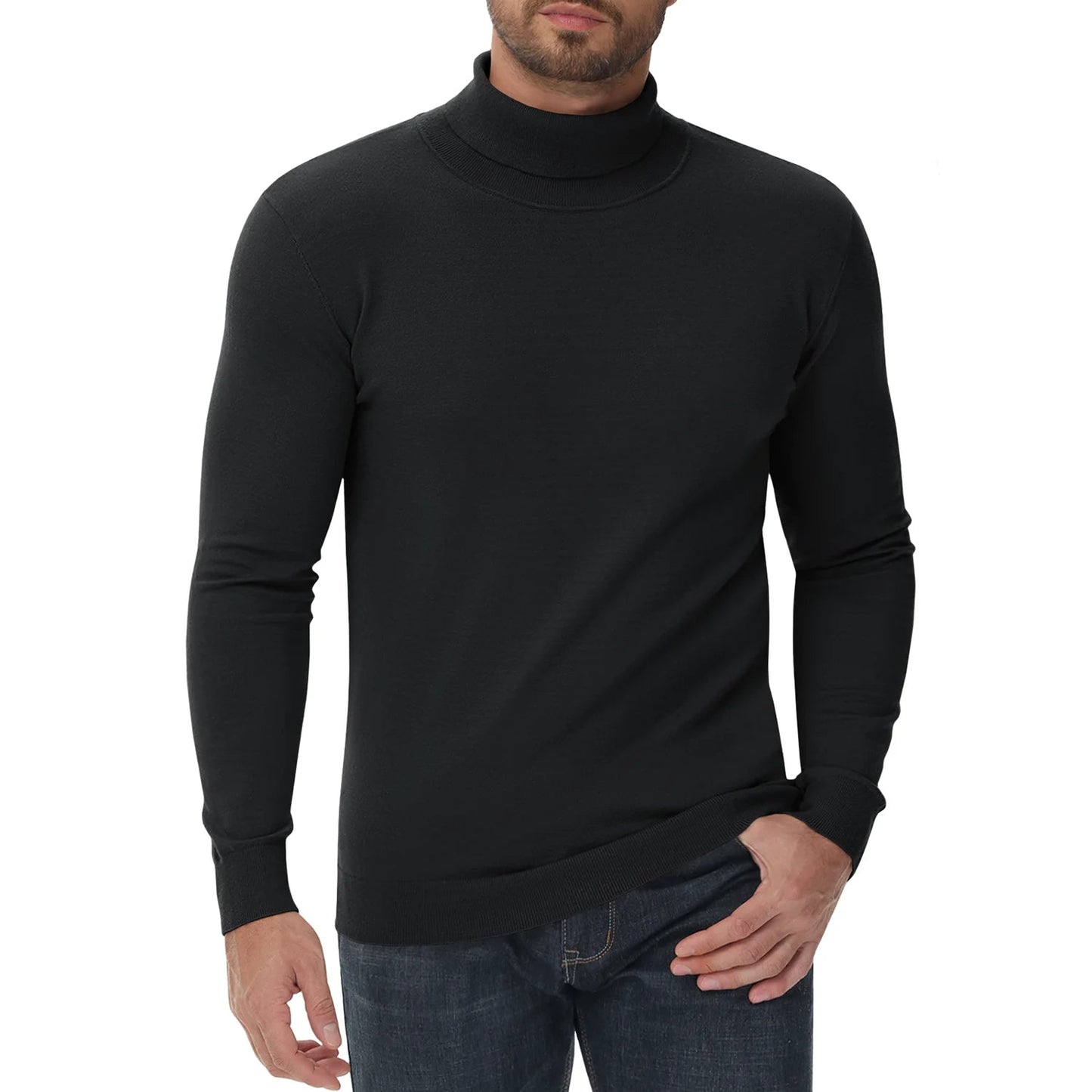 Herren Rollkragenpullover Slim Fit Modern