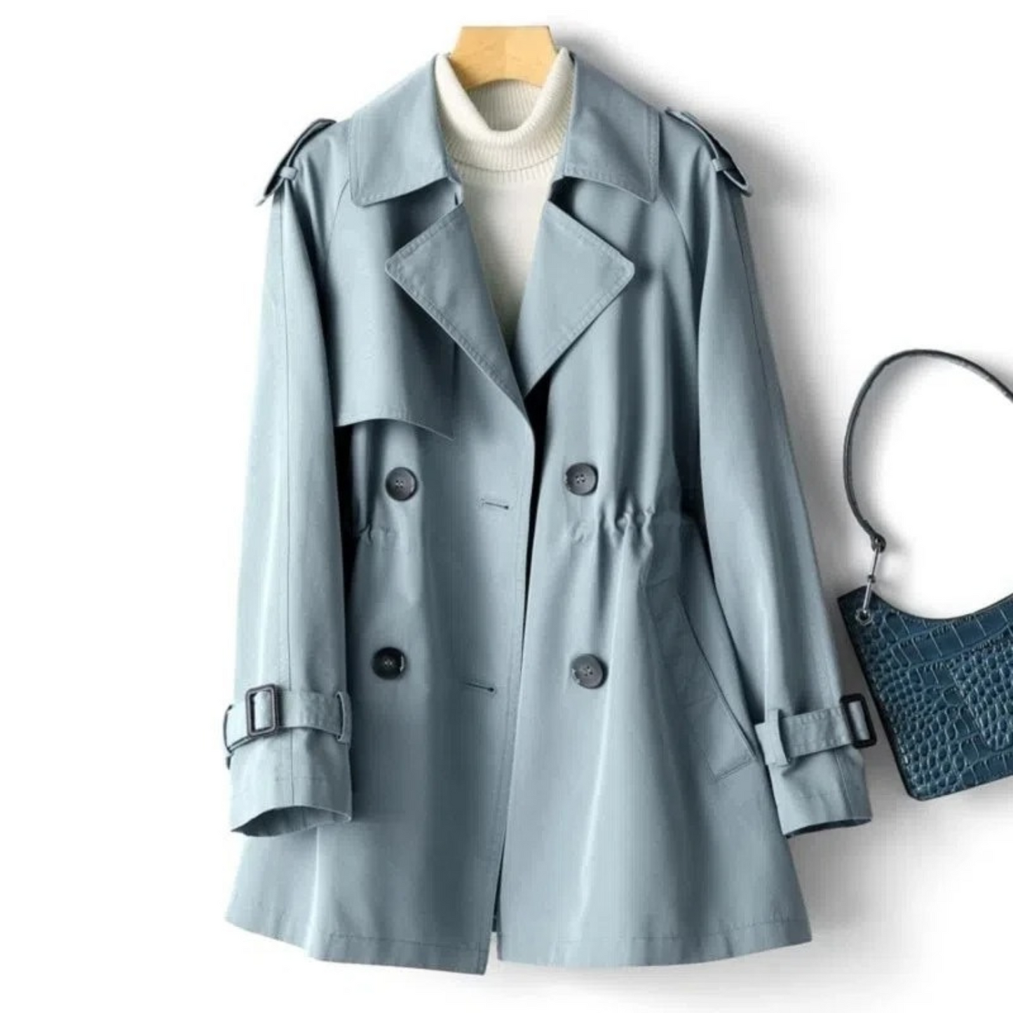 Elegante Damen Trenchcoat Lang Modisch