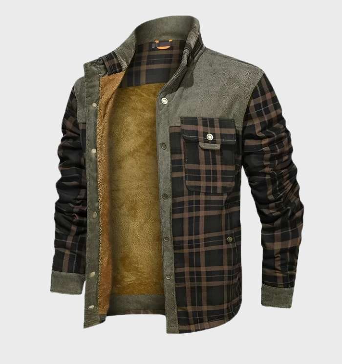 Warmes Flanellhemd Herren Kariert Fleece