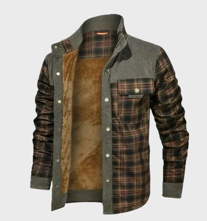 Warmes Flanellhemd Herren Kariert Fleece