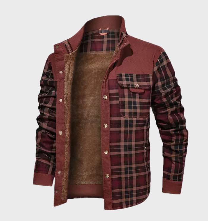 Warmes Flanellhemd Herren Kariert Fleece