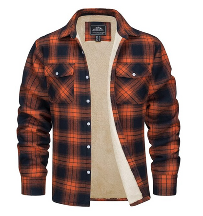 Herren Flanellhemd Fleece Warm Kariert