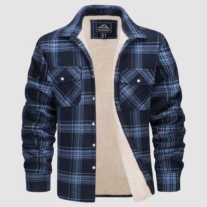 Herren Flanelljacke Kariert Warm Fleece Winterjacke
