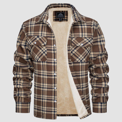 Herren Flanelljacke Kariert Warm Fleece Winterjacke