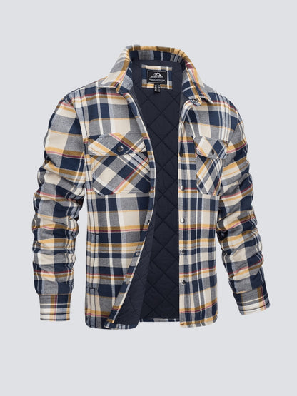 Herren Winterjacke Kariert Flanell Gefüttert