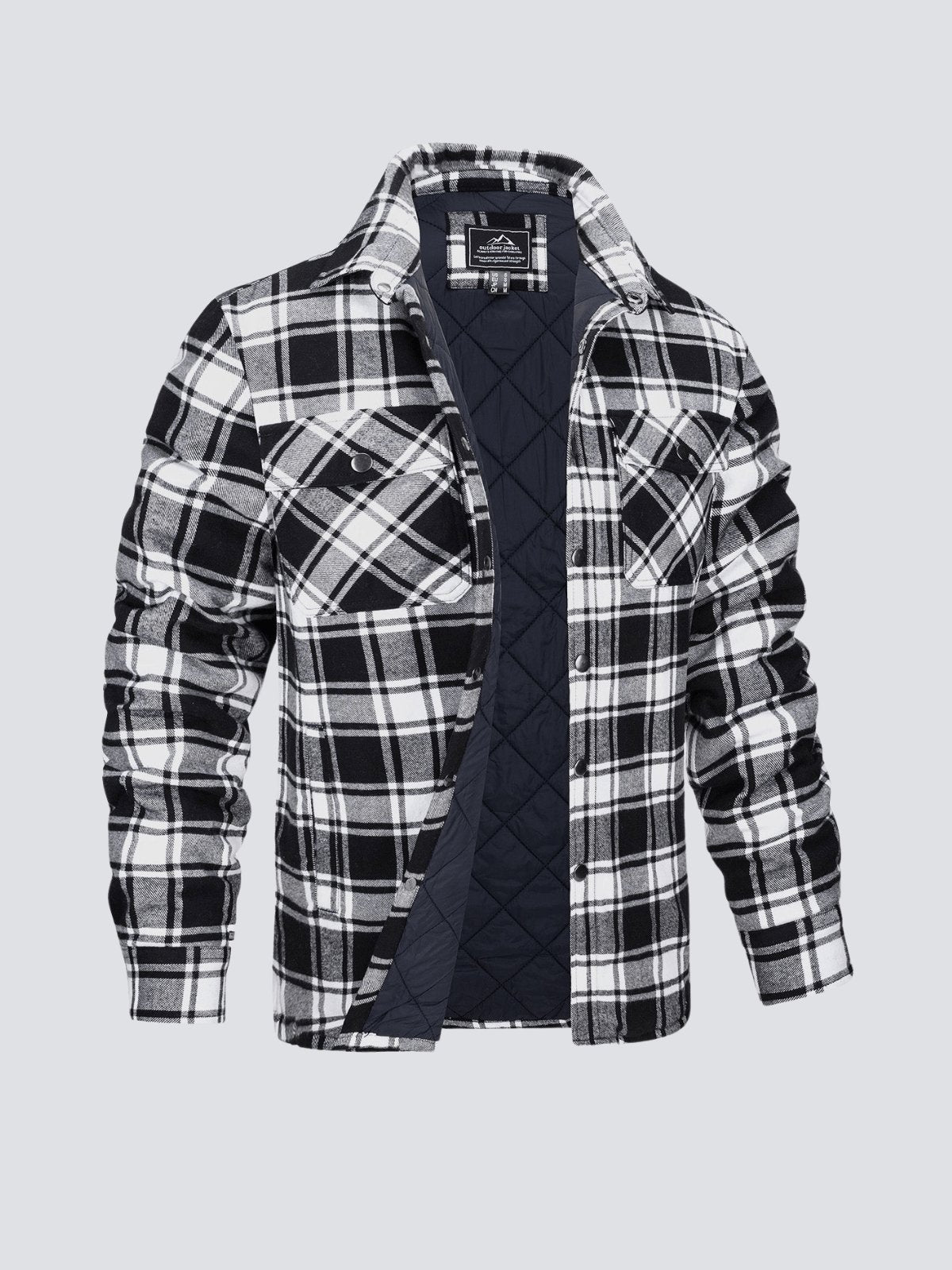 Herren Winterjacke Kariert Flanell Gefüttert