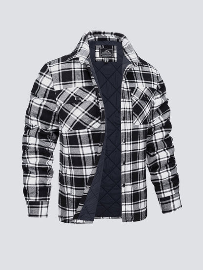 Herren Winterjacke Kariert Flanell Gefüttert