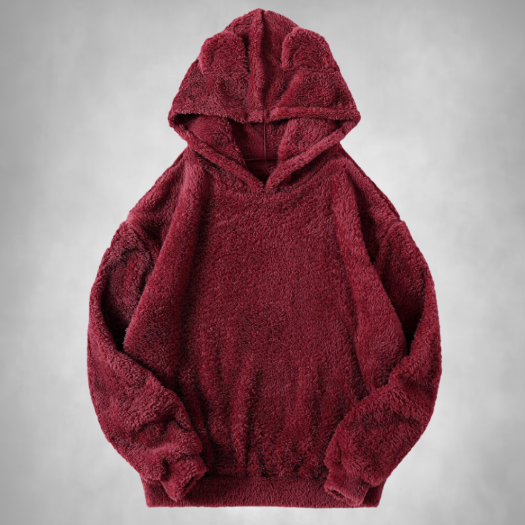 Fleece Hoodie Herren Warm Bequem Teddy Look