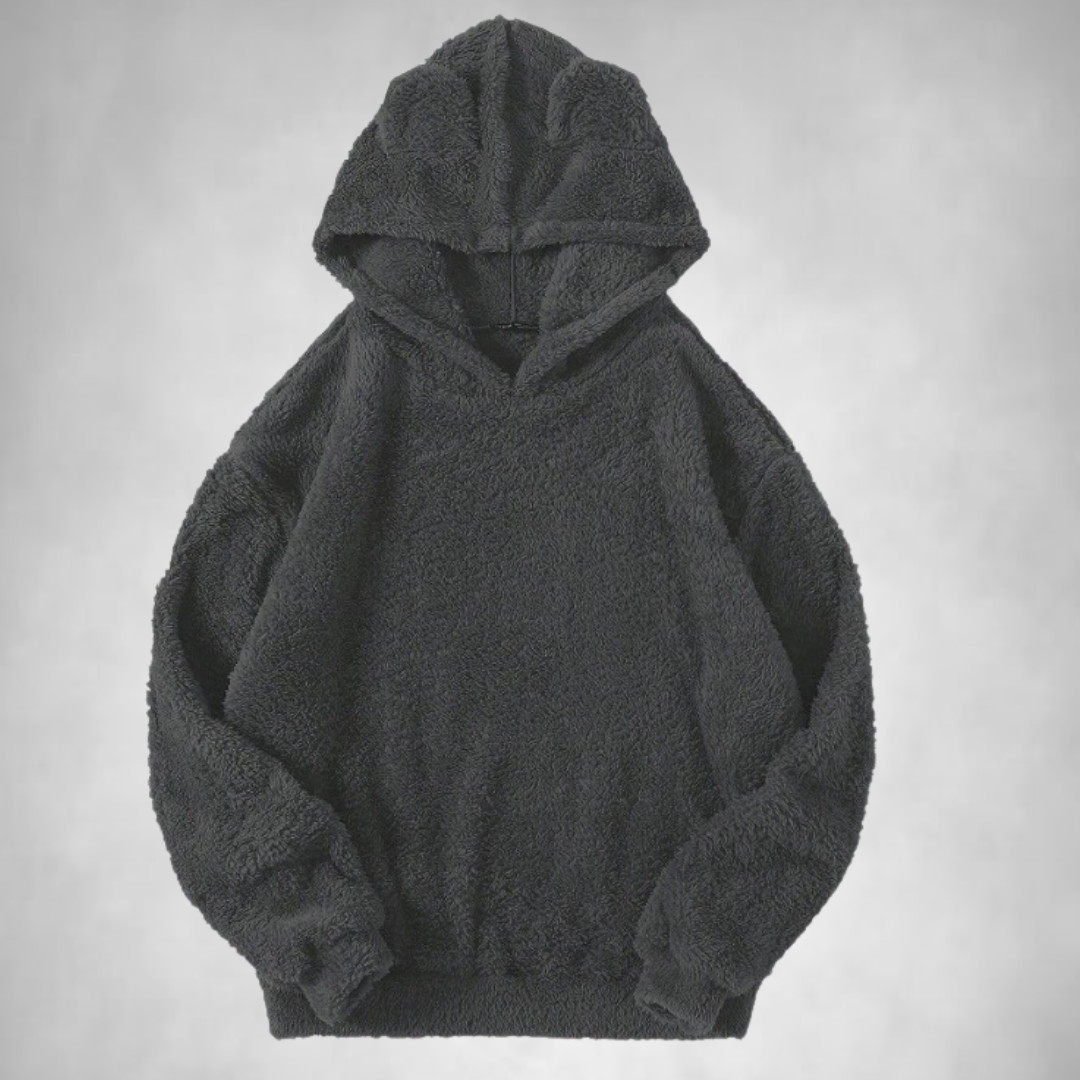 Fleece Hoodie Herren Warm Bequem Teddy Look