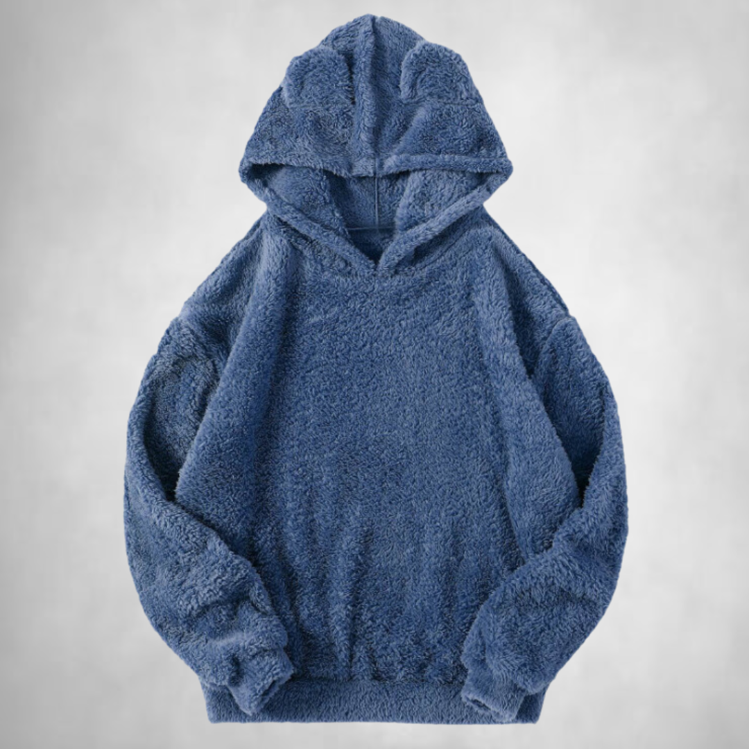 Fleece Hoodie Herren Warm Bequem Teddy Look