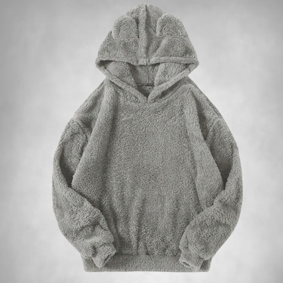 Fleece Hoodie Herren Warm Bequem Teddy Look