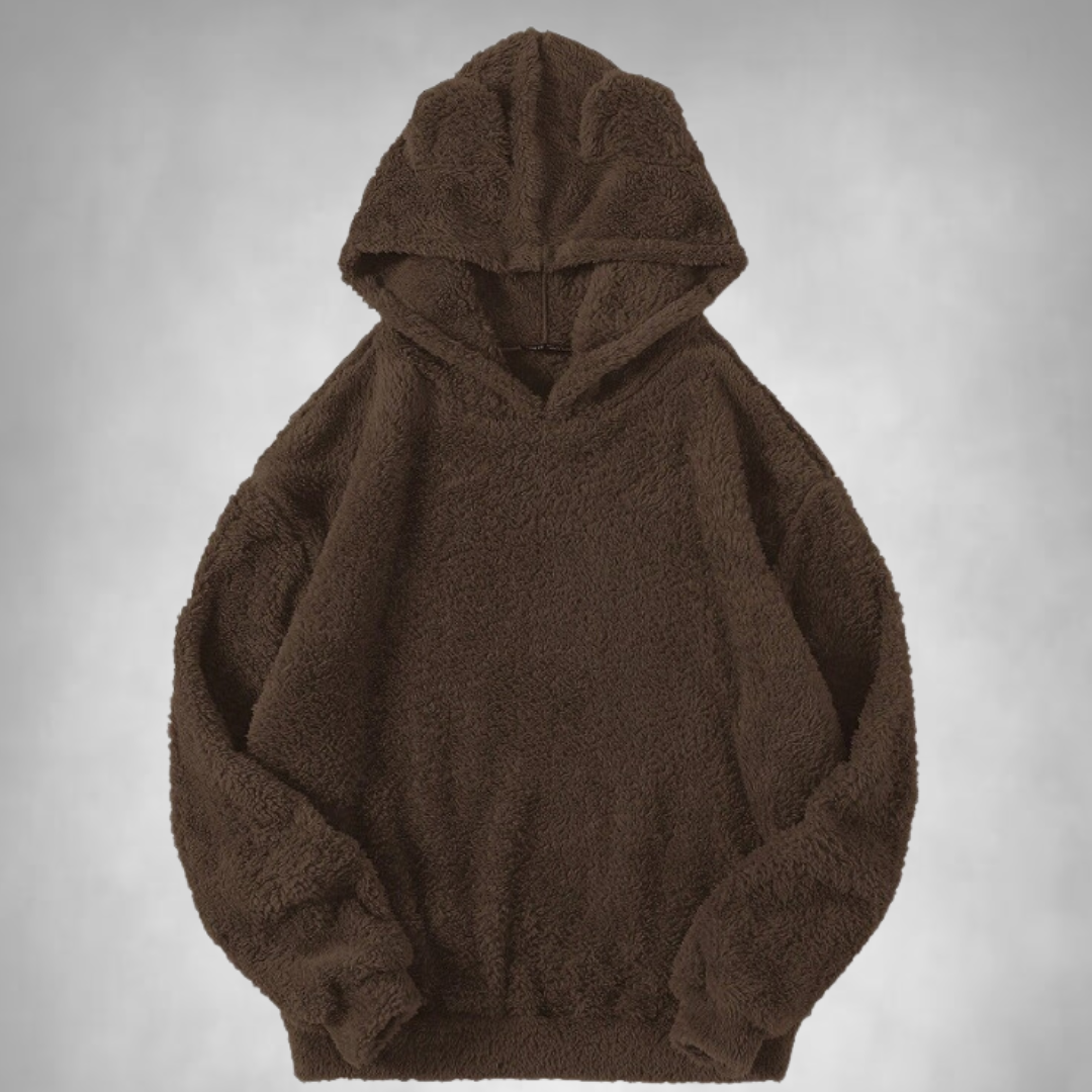 Fleece Hoodie Herren Warm Bequem Teddy Look