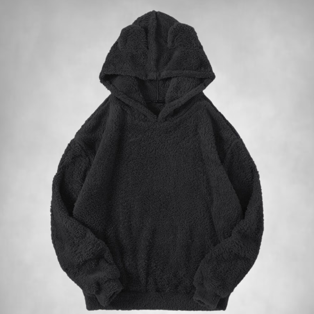 Fleece Hoodie Herren Warm Bequem Teddy Look