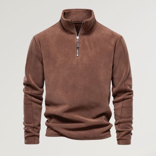 Herren Fleece Pullover Langarm Quarter Zip