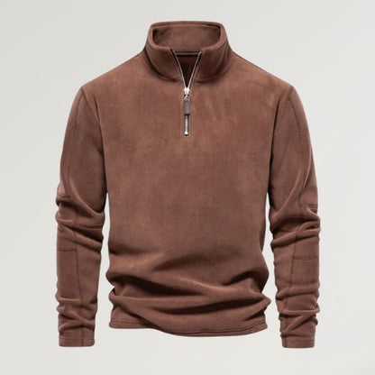 Herren Fleece Pullover Langarm Quarter Zip
