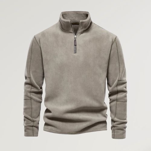 Herren Fleece Pullover Langarm Quarter Zip