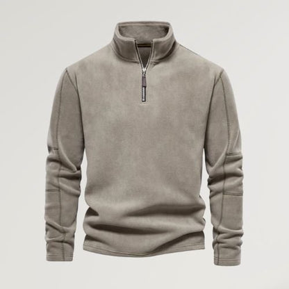 Herren Fleece Pullover Langarm Quarter Zip