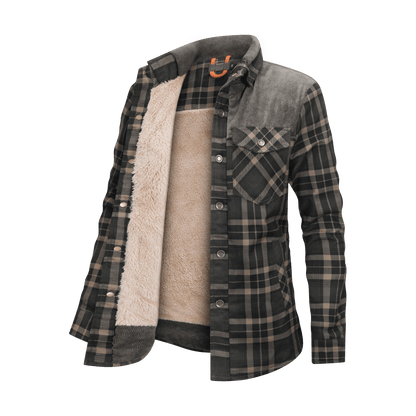 Herren Fleecejacke Kariert Warm