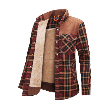 Herren Fleecejacke Kariert Warm - IdealeKleiden