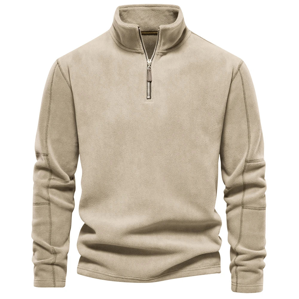 Herren Fleece Pullover Warm Kurzreißverschluss