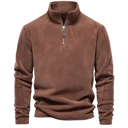 Herren Fleece Pullover Warm Kurzreißverschluss