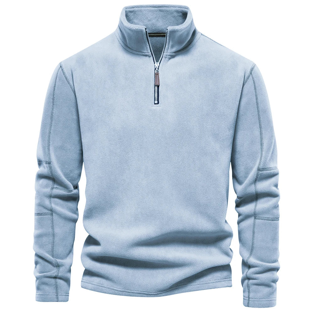 Herren Fleece Pullover Warm Kurzreißverschluss