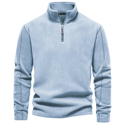 Herren Fleece Pullover Warm Kurzreißverschluss