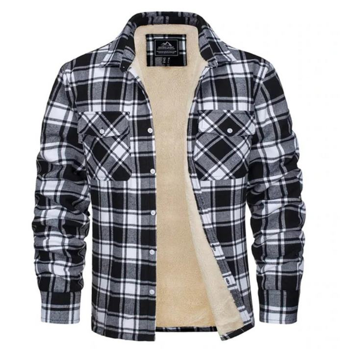 Herren Fleecejacke Kariert Warm