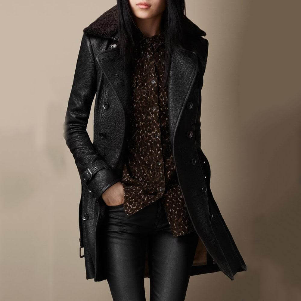 Lange Lederjacke Damen Winter