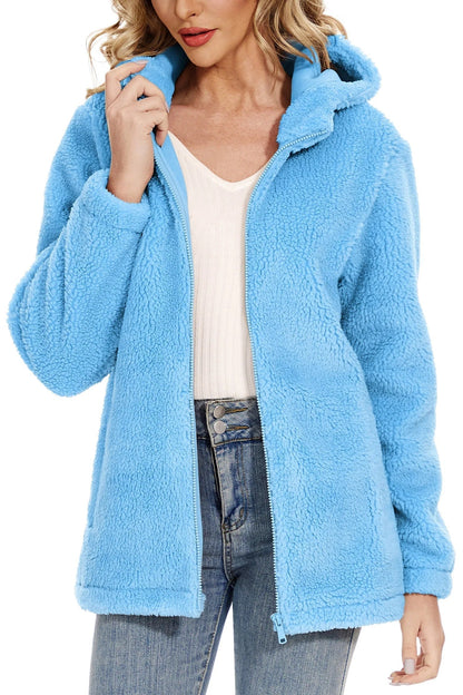 Damenschleicher Fleece Jacke mit Kapuze