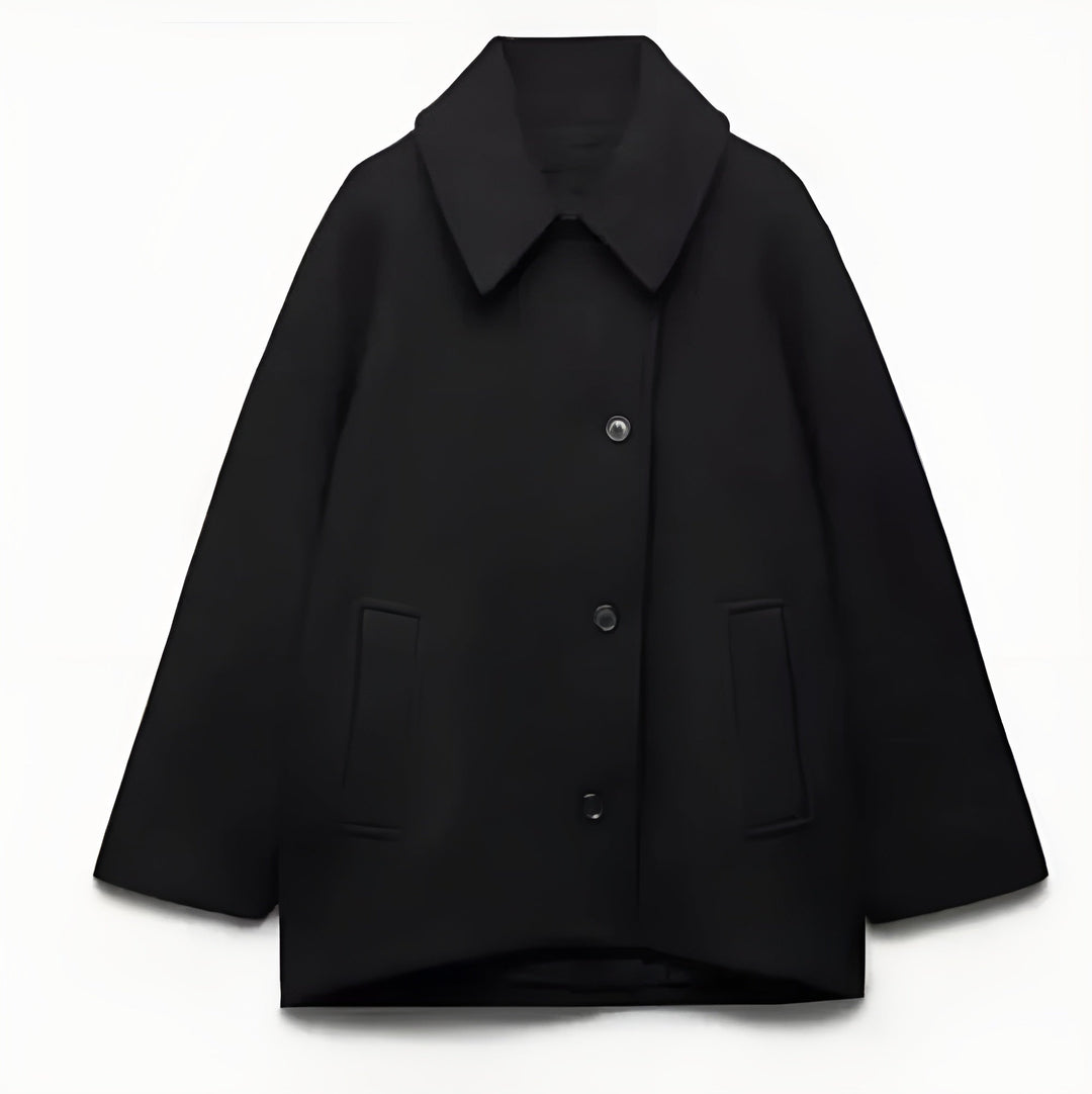 Großer Wollmantel Oversized Doppeltknöpfig