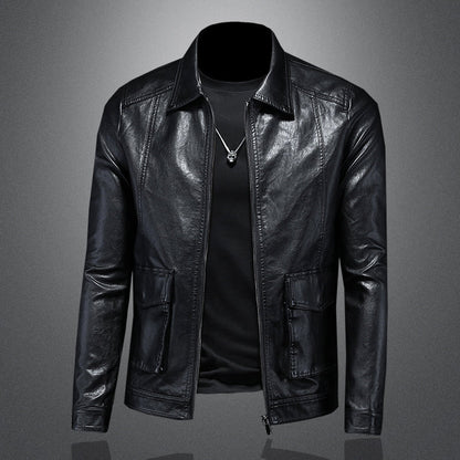 Elegante Lederjacke Biker Stil