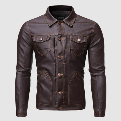 Elegante Lederjacke Biker Stil Vintage Look