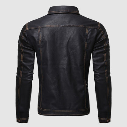 Elegante Lederjacke Biker Stil Vintage Look - IdealeKleiden