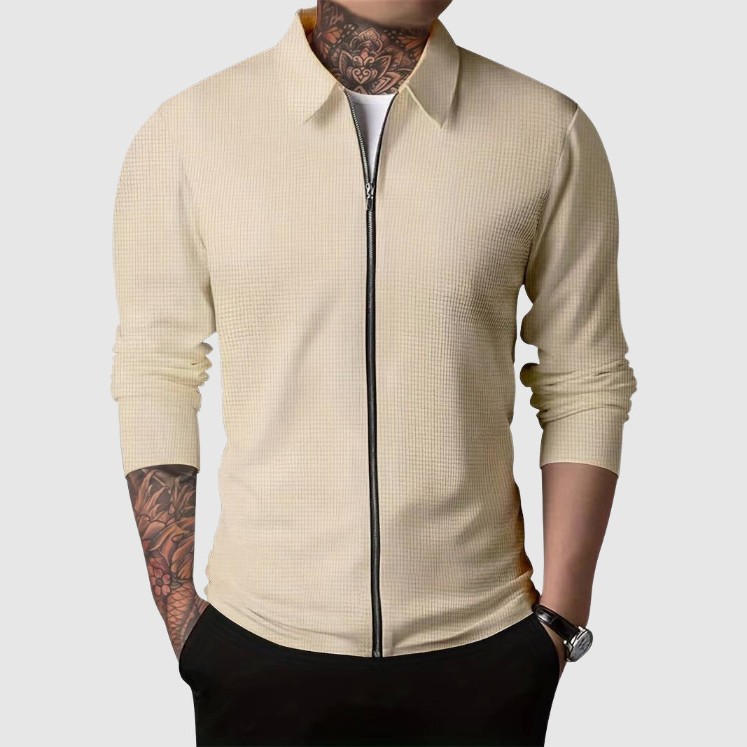 Praktische Waffle-Fleece-Jacke Zip-Up